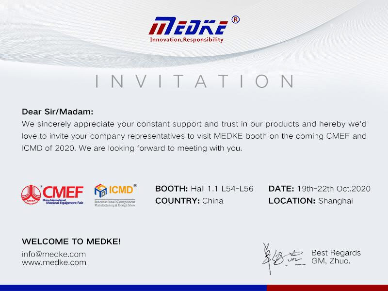 Welcome to visit MEDKE booth on the CMEF and ICMD of 2020